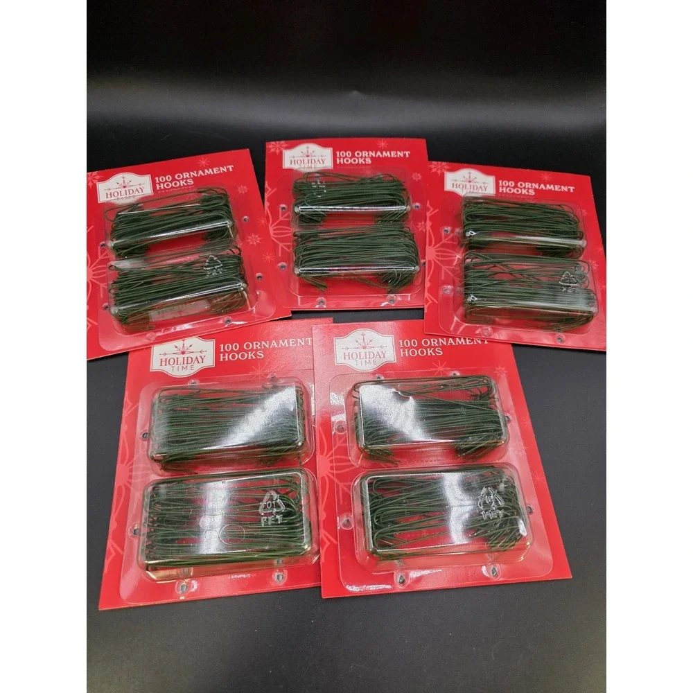 5 pack of 100 green ornament hooks approx 2.5